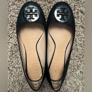 Tory Burch Reva Black Metallic Ballet Flat